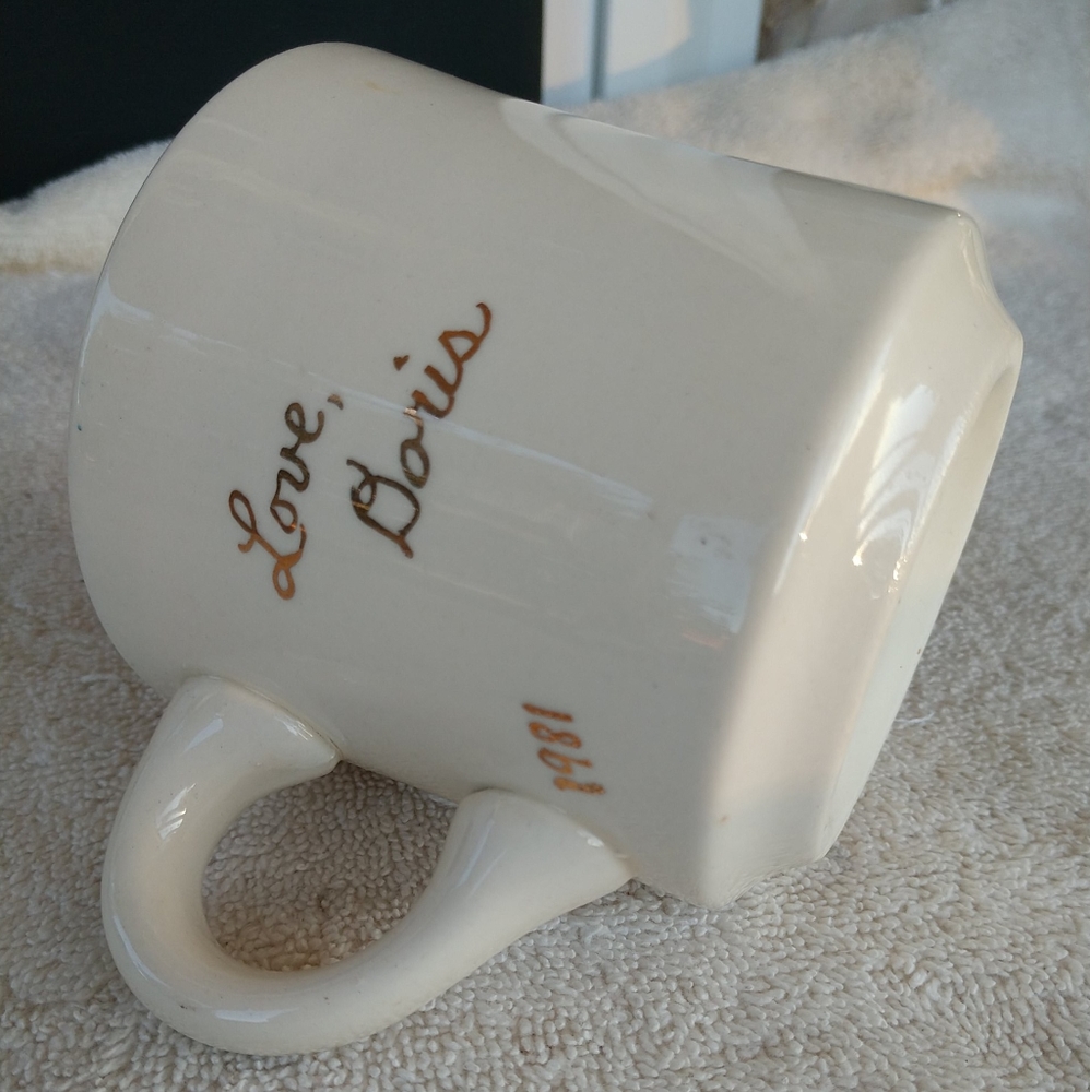 Vintage Marion Coffee Cup/Mug - Love Doris 1981 Written in Gold Made in USA - Picture 7 of 9